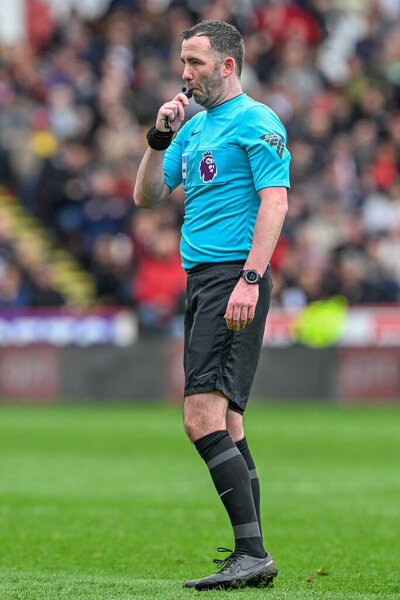 Referee Chris Kavanagh during the Premier League match Sheffield United vs Nottingham Forest at Bramall Lane, Sheffield, United Kingdom, 4th May 2024 