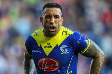 Warrington Wolves takımından Paul Vaughan, 9 Mayıs 2024 'te Warrington, İngiltere' deki Halliwell Jones Stadyumu 'nda oynanan 11.