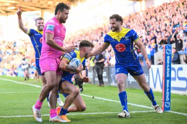 Warrington Wolves 'tan Matty Ashton, 9 Mayıs 2024' te Warrington, İngiltere 'deki Halliwell Jones Stadyumu' nda oynanan 11.