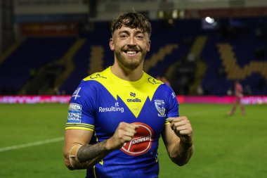 Warrington Wolves 'tan Matty Ashton, 9 Mayıs 2024' te Warrington, İngiltere 'deki Halliwell Jones Stadyumu' nda oynanan 11.