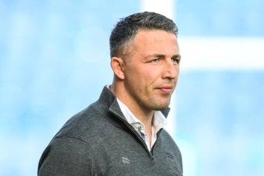 Sam Burgess Warrington Wolves 'un baş antrenörü 11. Betfred Süper Lig karşılaşması öncesinde Warrington Wolves, Hull KR' a karşı Halliwell Jones Stadyumu, Warrington, İngiltere, 9 Mayıs 2024