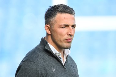 Sam Burgess Warrington Wolves 'un baş antrenörü 11. Betfred Süper Lig karşılaşması öncesinde Warrington Wolves, Hull KR' a karşı Halliwell Jones Stadyumu, Warrington, İngiltere, 9 Mayıs 2024