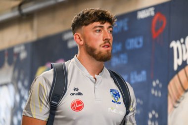 Warrington Wolves 'tan Matty Ashton, 9 Mayıs 2024' te İngiltere 'nin Warrington kentinde oynanan 11. Betfred Süper Lig karşılaşması Warrington Wolves vs Hull KR maçından önce geldi.