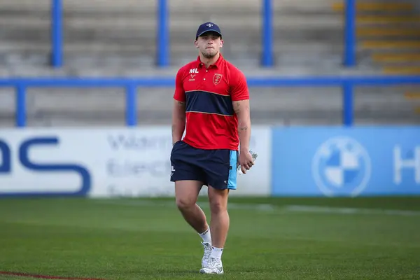 Mikey Lewis Hull Arrives Ahead Betfred Super League Match Warrington — Stock Photo, Image