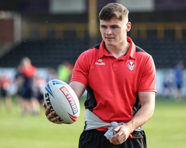 St. Helens takımından Jack Welsby, 11. Betfred Süper Lig karşılaşmasında Castleford Tigers ile St Helens arasında oynanan The Mend-A-Hose Jungle, Castleford, Birleşik Krallık, 10 Mayıs 2024 'te geldi. 