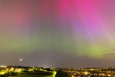 Kuzey Işıkları Ebbw Vadisi, Gwent, Birleşik Krallık, 10 Mayıs 2024 