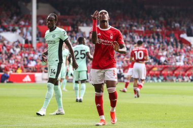 Nottingham Ormanı 'ndan Callum Hudson-Odoi, Nottingham Forest' ın Chelsea 'ye karşı oynadığı 11 Mayıs 2024' teki Premier League maçında tepki gösterdi.