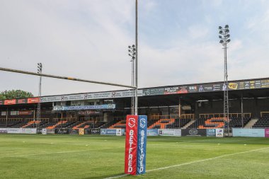 Betfred Süper Lig 11. Raundunda The Mend-A-Hose Jungle, Castleford, Birleşik Krallık 'ta Castleford Tigers - St Helens maçının genel bir görüntüsü. 