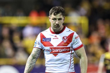 St. Helens 'den Mark Percival 11. Betfred Süper Lig karşılaşmasında Castleford Tigers St. Helens' e karşı The Mend-A-Hose Jungle, Castleford, Birleşik Krallık, 10 Mayıs 2024 