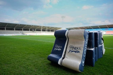 Salford Halk Stadyumu 'nun genel görünümü Gallagher Premiership maçından önce Salford Community Stadyumu, Eccles, 10 Mayıs 2024' te Satış Köpekbalıkları Leicester Tigers 'a karşı. 