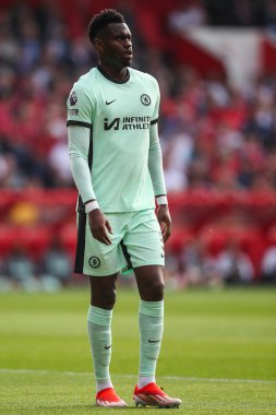 Chelsea 'den Benot Badiashile Premier Lig maçı sırasında Nottingham Forest Chelsea' ye karşı City Ground, Nottingham, İngiltere, 11 Mayıs 2024