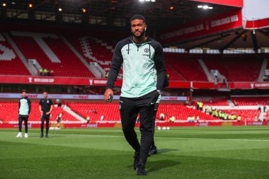 Chelsea 'den Reece James Premier Lig karşılaşması öncesinde Nottingham Forest Chelsea' ye karşı City Ground, Nottingham, İngiltere 'de 11 Mayıs 2024' te geldi.