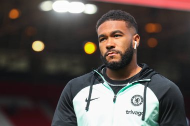 Chelsea 'den Reece James Premier Lig karşılaşması öncesinde Nottingham Forest Chelsea' ye karşı City Ground, Nottingham, İngiltere 'de 11 Mayıs 2024' te geldi.