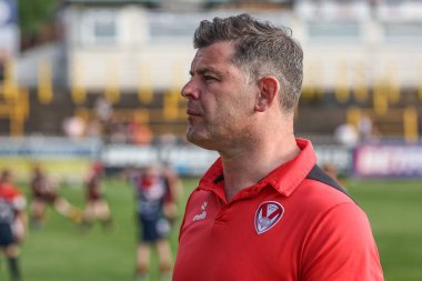 Paul Wellens St. Helens 'in baş antrenörü, 11. Betfred Süper Lig karşılaşmasında Castleford Tigers St. Helens' e karşı The Mend-A-Hose Jungle, Castleford, İngiltere, 10 Mayıs 202