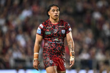 Leigh Leoparları 'ndan Tom Amone, 11. Betfred Süper Lig karşılaşmasında Leigh Leopards, Salford Red Devils' e karşı, Leigh Spor Köyü, Leigh, İngiltere, 10 Mayıs 2024 