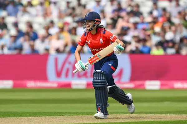 stock image Maia Bouchier of England runs between the wickets during the First T20 International match England women vs Pakistan women at Edgbaston, Birmingham, United Kingdom, 11th May 2024 