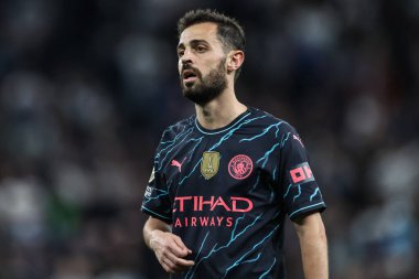 Manchester City 'den Bernardo Silva Premier Lig maçı sırasında Tottenham Hotspur Manchester City' ye karşı Tottenham Hotspur Stadyumu, Londra, 14 Mayıs 2024 