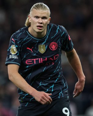 Manchester City 'den Erling Haaland Premier Lig maçı sırasında Tottenham Hotspur Manchester City' ye karşı Tottenham Hotspur Stadyumu, Londra, 14 Mayıs 2024 