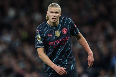 Manchester City 'den Erling Haaland Premier Lig maçı sırasında Tottenham Hotspur Manchester City' ye karşı Tottenham Hotspur Stadyumu, Londra, 14 Mayıs 2024 
