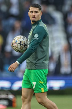 Norwich City 'den Borja Sainz 16 Mayıs 2024' te İngiltere 'nin Leeds şehrinde oynanan yarı final yarı final yarı final yarı final yarı final yarı final yarı final yarı final maçında ısınma turunda 