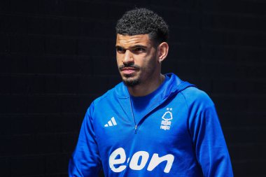 Morgan Gibbs-White of Nottingham Forest arrives ahead of the Premier League match Burnley vs Nottingham Forest at Turf Moor, Burnley, United Kingdom, 19th May 2024