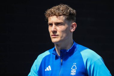 Ryan Yates of Nottingham Forest arrives ahead of the Premier League match Burnley vs Nottingham Forest at Turf Moor, Burnley, United Kingdom, 19th May 2024