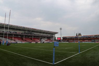Gloucester Rugby 'nin evindeki Kingsholm Stadyumu' nda Gallagher Premiership maçı öncesinde Gloucester Rugby, Newcastle Falcons 'a karşı Kingsholm Stadyumu, Gloucester, 18 Mayıs 2024 