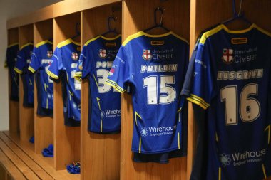 Betfred Challenge Kupası yarı final maçından önceki soyunma odalarının genel görüntüsü Huddersfield Giants 'ın Warrington Wolves' a karşı Tamamen Wicked Stadyumu, St Helens, Birleşik Krallık, 19 Mayıs 2024