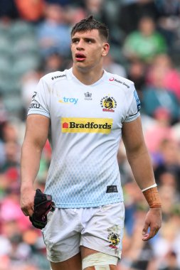 Exeter Chiefs 'in kaptanı Dafydd Jenkins 18 Mayıs 2024' te İngiltere 'de Mattioli Woods Welford Road, Leicester' da oynanan Gallagher Premiership maçının son düdüğüyle kederlendi.