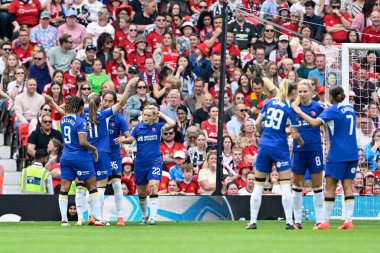 Mayra Ramrez of Chelsea Women celebrates her goal to make it 0-1 Chelsea, during the The FA Women's Super League match Manchester United Women vs Chelsea FC Women at Old Trafford, Manchester, United Kingdom, 18th May 2024  