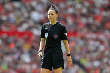 Referee Rebecca Welch, during the The FA Women's Super League match Manchester United Women vs Chelsea FC Women at Old Trafford, Manchester, United Kingdom, 18th May 2024 