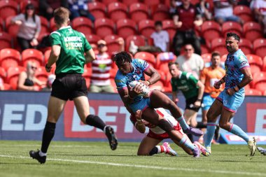 Wigan Warriors 'dan Junior Nsemba, 18 Mayıs 2024' te Birleşik Krallık 'ın Doncaster kentindeki Eco-Power Stadyumu' nda oynanan Betfred Challenge Cup Yarı-Final Hull KR-Wigan Warriors maçına katılacak.
