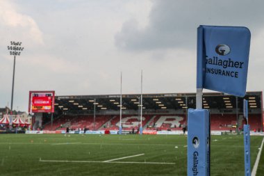 Gloucester Rugby 'nin evindeki Kingsholm Stadyumu' nda Gallagher Premiership maçı öncesinde Gloucester Rugby, Newcastle Falcons 'a karşı Kingsholm Stadyumu, Gloucester, 18 Mayıs 2024 