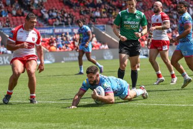 Wigan Warriors takımından Abbas Miski, 18 Mayıs 2024 'te Birleşik Krallık' ın Doncaster kentindeki Eco-Power Stadyumu 'nda oynanan Betfred Challenge Cup Yarı-Final Hull KR-Wigan Warriors maçına katılacak.