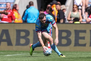 Wigan Warriors 'dan Jake Wardle, 18 Mayıs 2024' te Birleşik Krallık 'ın Doncaster şehrinde düzenlenen Betfred Challenge Cup Yarı-Final Hull KR-Wigan Warriors maçına gidiyor.