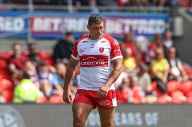 Ryan Hall of Hull KR, 18 Mayıs 2024 'te Birleşik Krallık' ın Doncaster şehrinde oynanan Betfred Challenge Kupası Yarı-Final Hull KR v Wigan Warriors maçında 