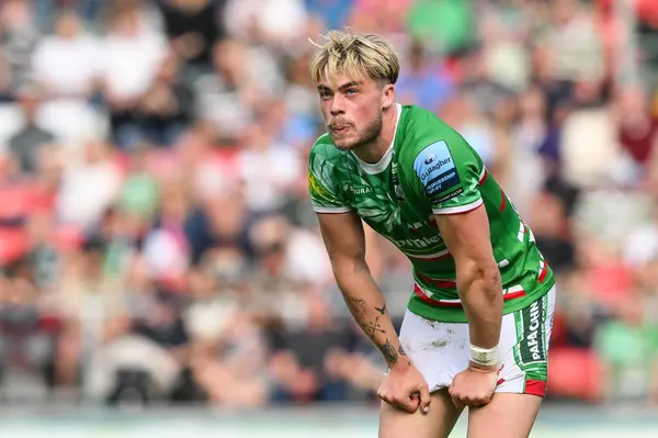 stock image Ollie Hassell-Collins of Leicester Tigers during the Gallagher Premiership match Leicester Tigers vs Exeter Chiefs at Mattioli Woods Welford Road, Leicester, United Kingdom, 18th May 2024