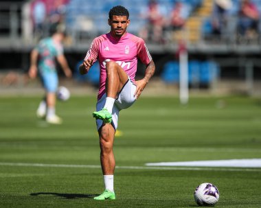Morgan Gibbs-White of Nottingham Forest during the pre-game warm up ahead of the Premier League match Burnley vs Nottingham Forest at Turf Moor, Burnley, United Kingdom, 19th May 2024