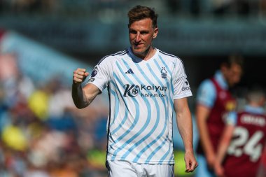 Nottingham Ormanı 'ndan Chris Wood, 19 Mayıs 2024' te Burnley - Nottingham Forest maçında Premier League maçında 0-2 'lik galibiyetini kutluyor.