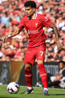 Liverpool 'dan Luis Daz, 19 Mayıs 2024' te İngiltere 'nin Liverpool kentinde oynanan Liverpool-Wolverhampton Wanderers maçında 