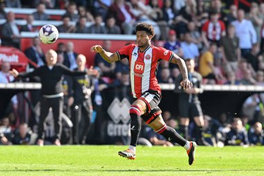 Sheffield United takımından Rhian Brewster, Premier League maçında Sheffield United 'a karşı Tottenham Hotspur Bramall Lane, Sheffield, İngiltere' de 19 Mayıs 2024 'te top koştu. 