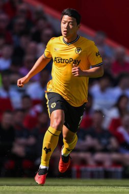 Wolverhampton Wanderers takımından Hwang Hee-Chan Premier League maçında Liverpool 'a karşı Wolverhampton Wanderers Anfield, Liverpool, İngiltere' de 19 Mayıs 2024 