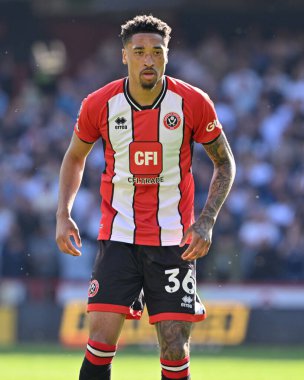 Sheffield United 'dan Daniel Jebbison, Premier League maçı sırasında Sheffield United Tottenham Hotspur' a karşı Bramall Lane, Sheffield, İngiltere, 19 Mayıs 2024 