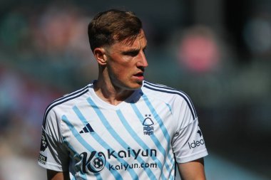 Premier Lig maçı sırasında Nottingham Ormanı 'ndan Chris Wood Burnley' e karşı Turf Moor, Burnley, İngiltere, 19 Mayıs 2024