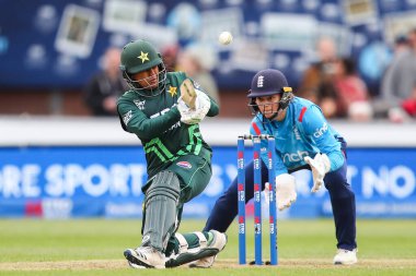 Ayesha Zafar of Pakistan hits a four (4) during the England Women v Pakistan Women 1st Metro Bank ODI match England vs Pakistan at The Incora County Ground, Derby, United Kingdom, 23rd May 2024  clipart