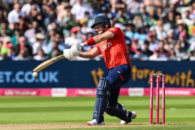 İngiltere 'den Liam Livingstone, 25 Mayıs 2024' te İngiltere - Pakistan maçı sırasında İngiltere - Edgbaston, Birmingham, Birleşik Krallık 'ta iki koşu yaptı. 