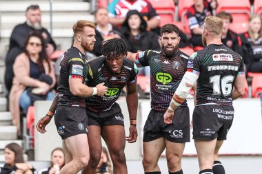 Wigan Warriors 'dan Junior Nsemba, 26 Mayıs 2024' te Salford Community Stadyumu, Eccles, Birleşik Krallık 'ta oynanan 12. 