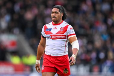 St. Helens 'li Sione Matautia, Betfred Süper Lig 12. raundunda St Helens - Leeds Rhinos maçı sırasında St Helens Stadyumu, St Helens, Birleşik Krallık, 24 Mayıs 2024 