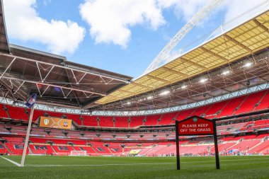 Wembley Stadyumu 'nun Wembley Stadyumu, 26 Mayıs 2024' te oynanan Wembley Stadyumu 'nda Leeds United ve Southampton arasındaki final maçı öncesinde genel bir görüntüsü. 