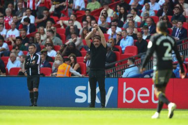 Leeds United 'ın teknik direktörü Leeds United, 26 Mayıs 2024' te Wembley Stadyumu 'nda Leeds United ile Southampton arasındaki play-off final maçında tepki gösterdi. 